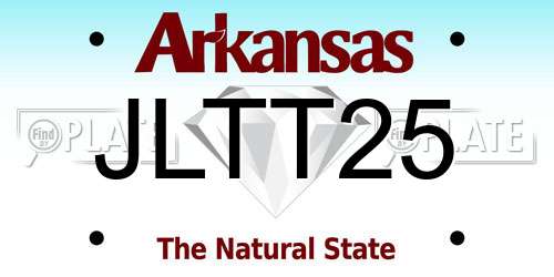 JLTT25 Arkansas License Plate