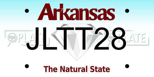 JLTT28 Arkansas License Plate