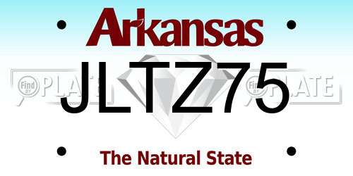 JLTZ75 Arkansas License Plate