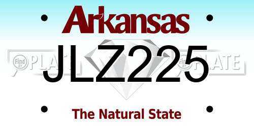 JLZ225 Arkansas License Plate