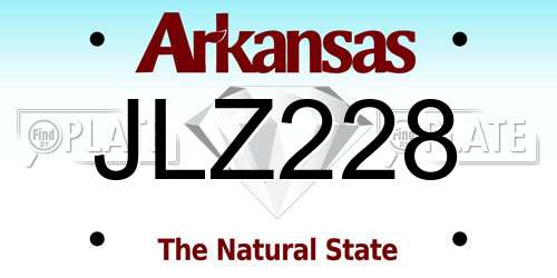 JLZ228 Arkansas License Plate