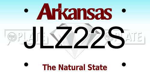 JLZ22S Arkansas License Plate