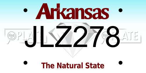 JLZ278 Arkansas License Plate