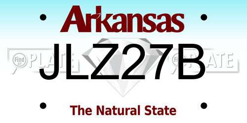 JLZ27B Arkansas License Plate