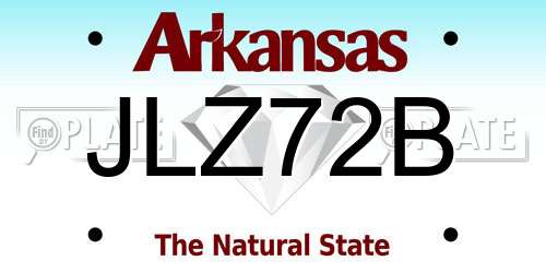 JLZ72B Arkansas License Plate