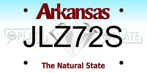 JLZ72S Arkansas License Plate
