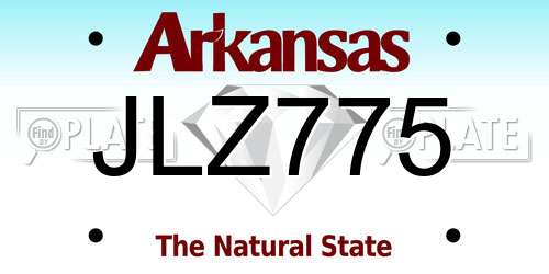 JLZ775 Arkansas License Plate