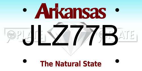JLZ77B Arkansas License Plate