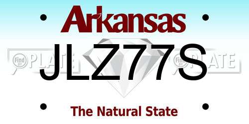 JLZ77S Arkansas License Plate