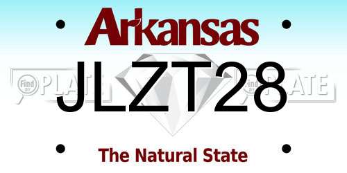 JLZT28 Arkansas License Plate