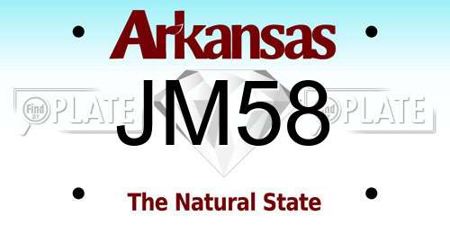 JM58 Arkansas License Plate