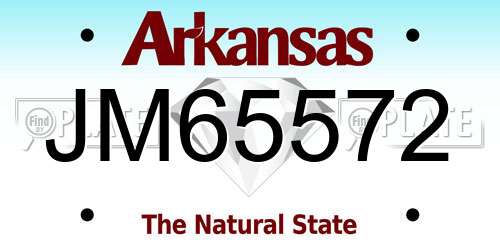 JM65572 Arkansas License Plate
