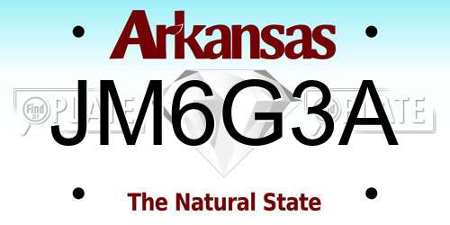 JM6G3A Arkansas License Plate