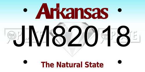 JM82018 Arkansas License Plate