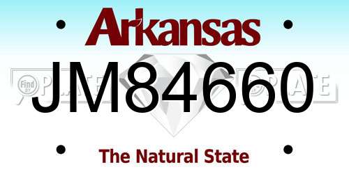 JM84660 Arkansas License Plate