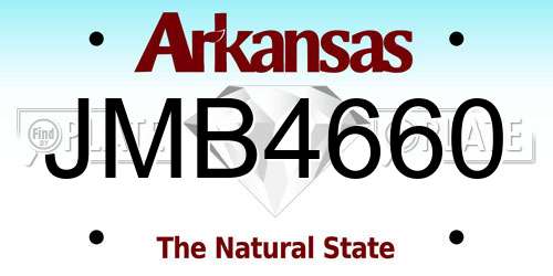 JMB4660 Arkansas License Plate