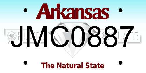 JMC0887 Arkansas License Plate