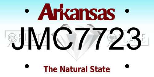JMC7723 Arkansas License Plate