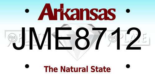 JME8712 Arkansas License Plate