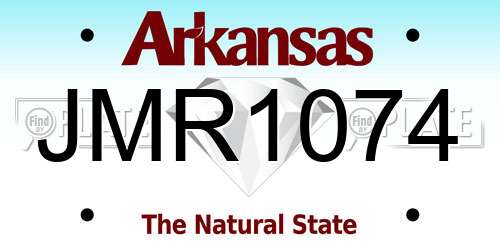 JMR1074 Arkansas License Plate