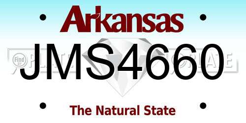 JMS4660 Arkansas License Plate