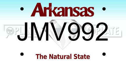 JMV992 Arkansas License Plate
