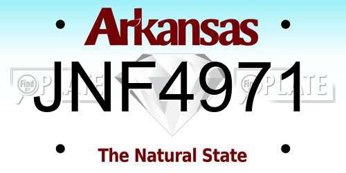 JNF4971 Arkansas License Plate