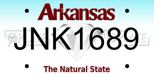 JNK1689 Arkansas License Plate