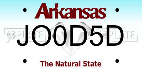 JO0D5D Arkansas License Plate