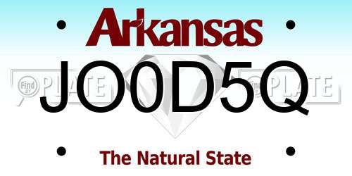 JO0D5Q Arkansas License Plate