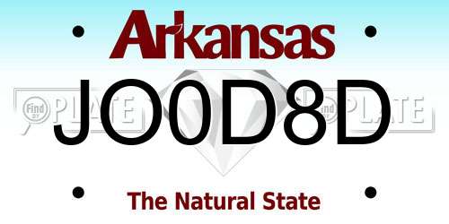 JO0D8D Arkansas License Plate