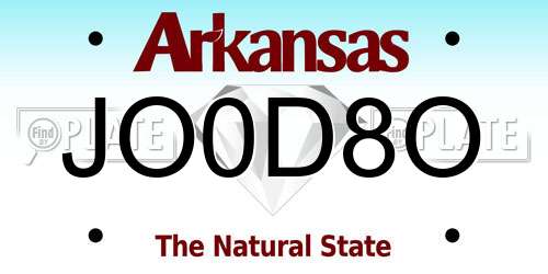 JO0D8O Arkansas License Plate