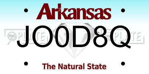 JO0D8Q Arkansas License Plate