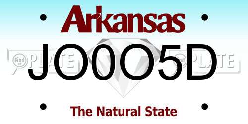 JO0O5D Arkansas License Plate