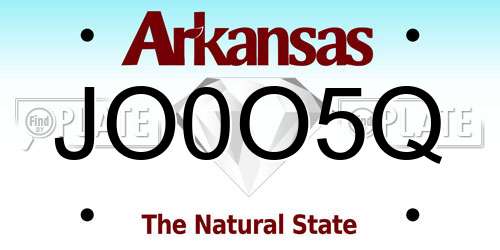 JO0O5Q Arkansas License Plate