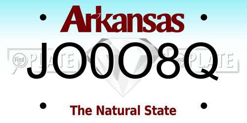 JO0O8Q Arkansas License Plate