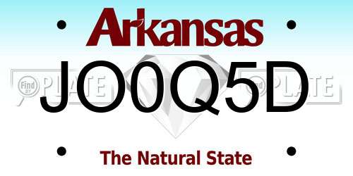 JO0Q5D Arkansas License Plate