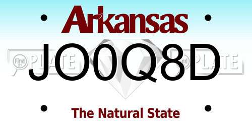 JO0Q8D Arkansas License Plate