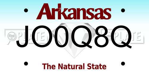 JO0Q8Q Arkansas License Plate