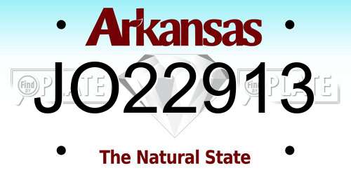 JO22913 Arkansas License Plate