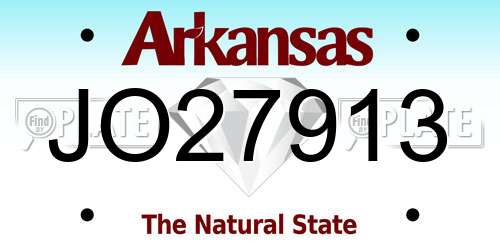 JO27913 Arkansas License Plate