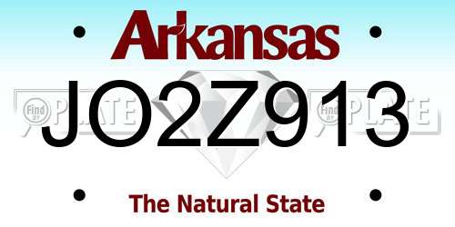 JO2Z913 Arkansas License Plate