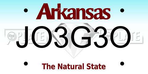 JO3G3O Arkansas License Plate