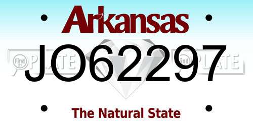 JO62297 Arkansas License Plate