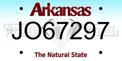 JO67297 Arkansas License Plate