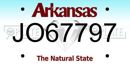 JO67797 Arkansas License Plate