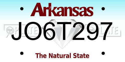 JO6T297 Arkansas License Plate