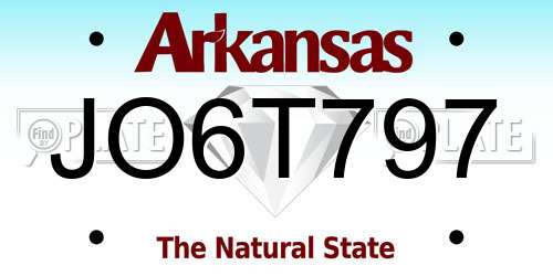 JO6T797 Arkansas License Plate