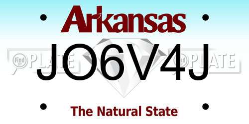 JO6V4J Arkansas License Plate