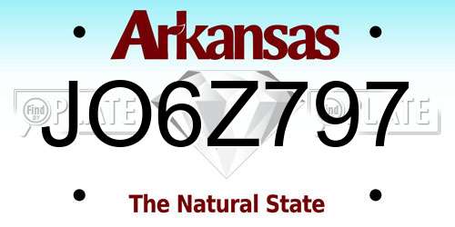 JO6Z797 Arkansas License Plate
